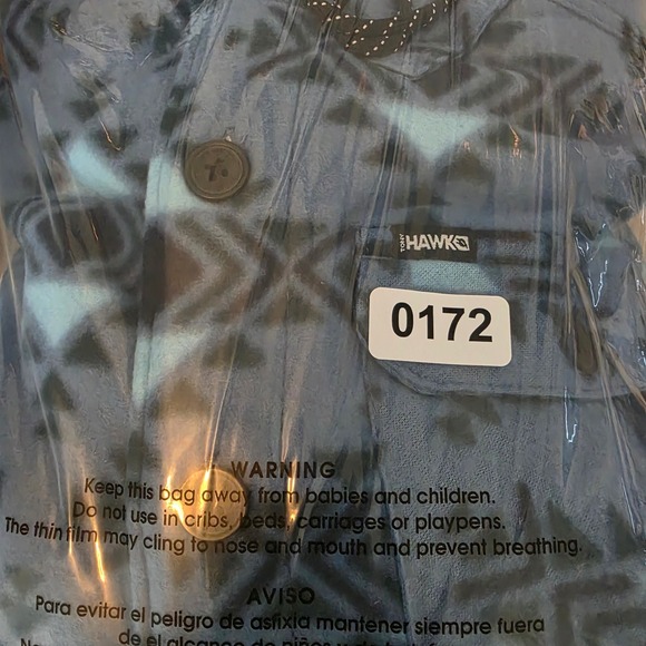Tony Hawk Men's Sherpa Lined Fleece Shirt Jacket Shacket Hooded Aztec Blue M - Picture 13 of 13